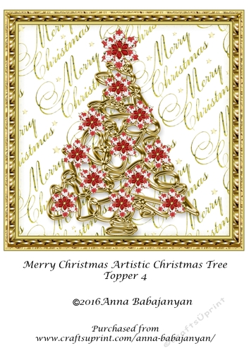 Merry Christmas Artistic Christmas Tree Topper 4