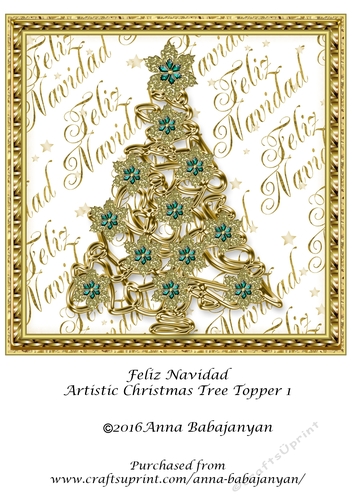 Feliz Navidad Artistic Christmas Tree Topper 1