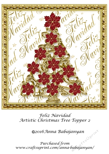 Feliz Navidad Artistic Christmas Tree Topper 2