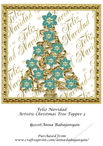 Feliz Navidad Artistic Christmas Tree Topper 3