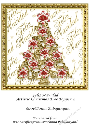 Feliz Navidad Artistic Christmas Tree Topper 4