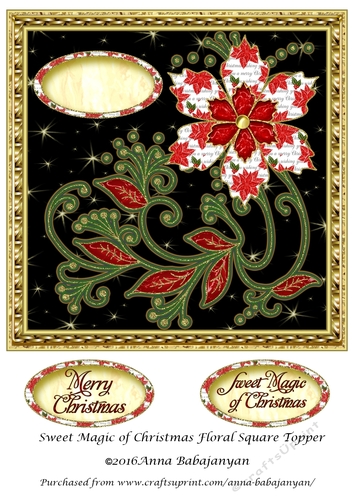 Sweet Magic of Christmas Floral Square Topper