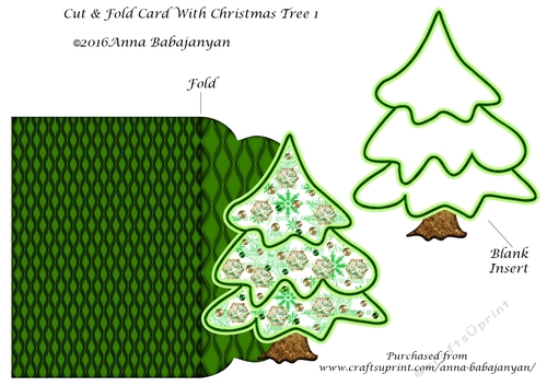 Cut & Fold Card With Christmas Tree 1