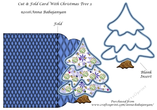 Cut & Fold Card With Christmas Tree 3