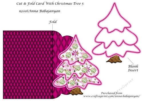 Cut & Fold Card With Christmas Tree 5