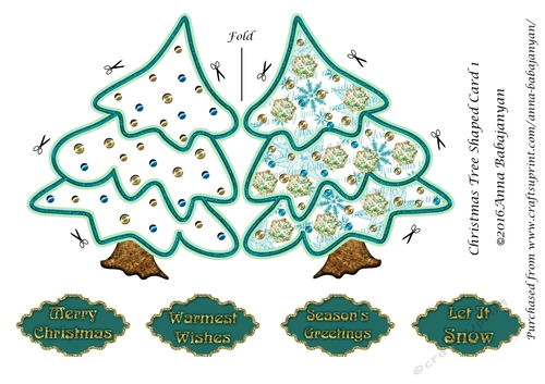 Christmas Tree Shaped Card 1