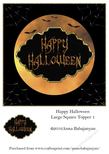 Happy Halloween Large Square Topper 1