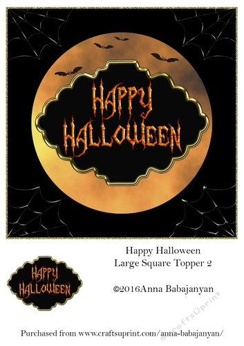 Happy Halloween Large Square Topper 2