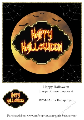 Happy Halloween Large Square Topper 4