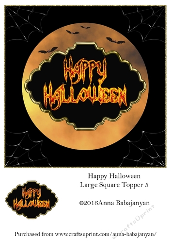 Happy Halloween Large Square Topper 5