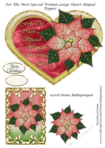 For The Most Special Woman Large Heart Shaped Topper