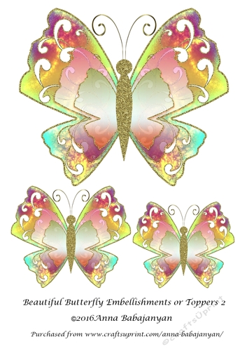Beautiful Butterfly Embellishments or Toppers 2