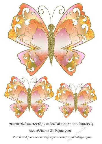 Beautiful Butterfly Embellishments or Toppers 4