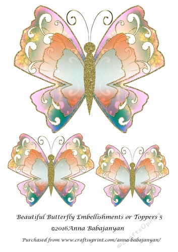 Beautiful Butterfly Embellishments or Toppers 5