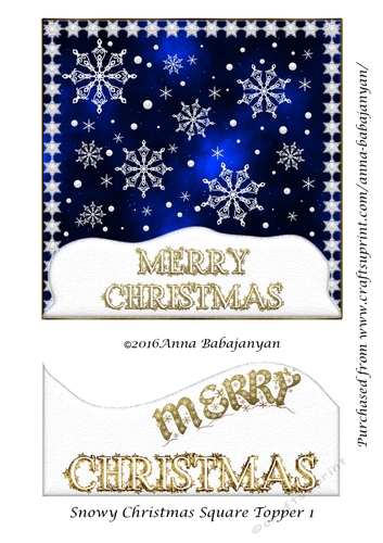 Snowy Christmas Square Topper 1