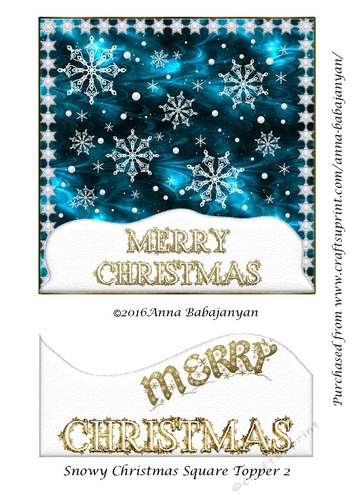 Snowy Christmas Square Topper 2