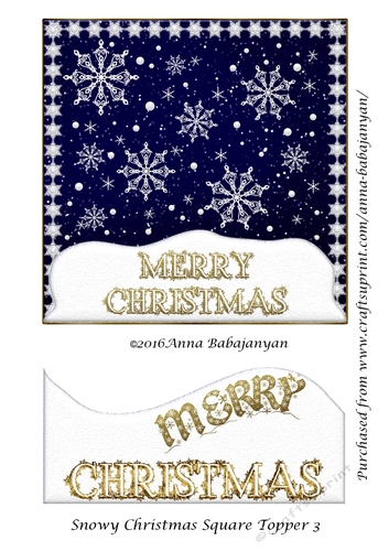 Snowy Christmas Square Topper 3