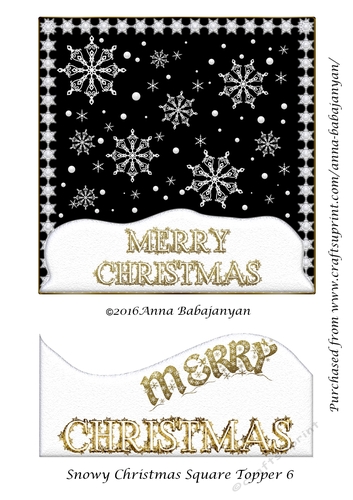 Snowy Christmas Square Topper 6