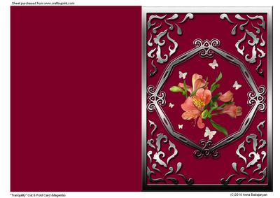 Tranquility Cut & Fold Card (magenta)