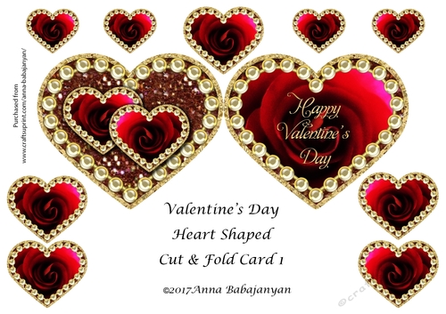 Valentines Day Heart Shaped Cut & Fold Card 1