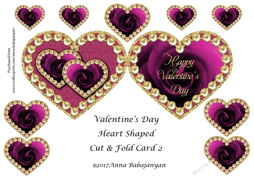 Valentines Day Heart Shaped Cut & Fold Card 2