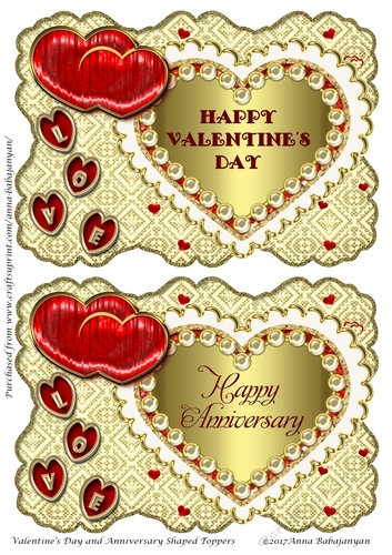 Valentines Day and Anniversary Shaped Toppers