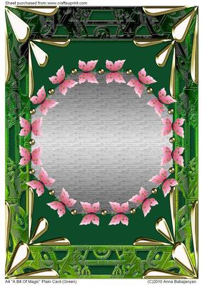 A4 "a Bit of Magic" Plain Card (green)