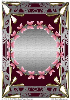 A4 "a Bit of Magic" Plain Card (purple Magenta)