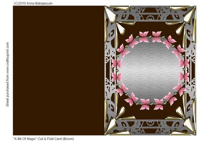 A Bit of Magic Cut & Fold Blank Card (brown)
