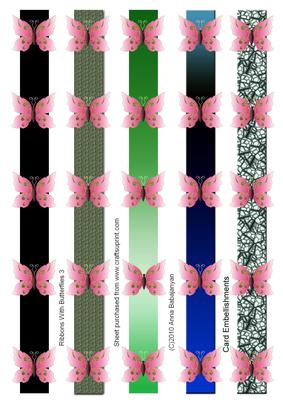 Ribbons with Butterflies 3