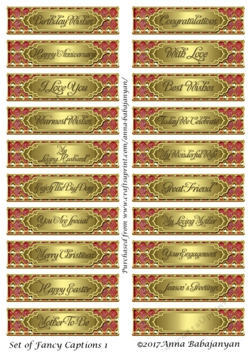 Set of Fancy Captions 1