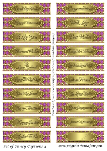 Set of Fancy Captions 4