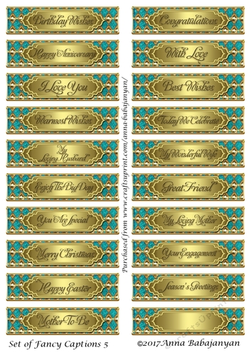 Set of Fancy Captions 5