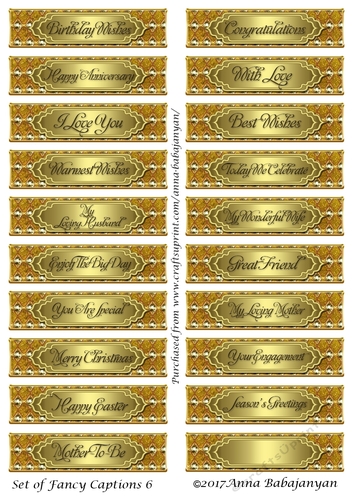 Set of Fancy Captions 6