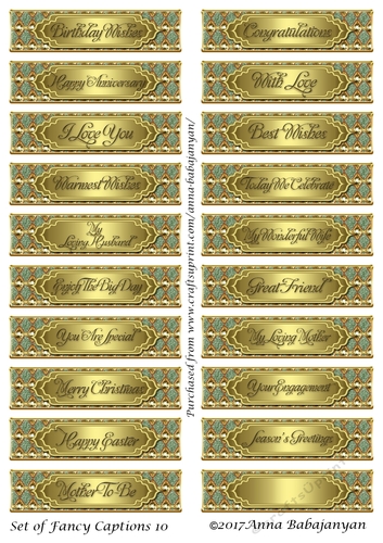 Set of Fancy Captions 10