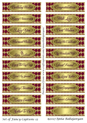 Set of Fancy Captions 12