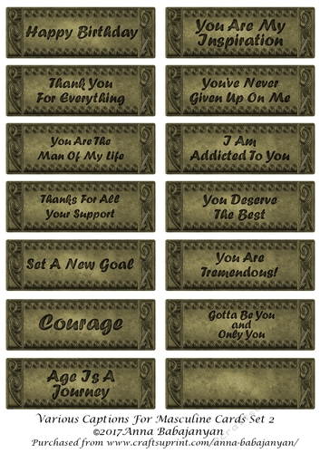 Various Captions For Masculine Cards Set 2