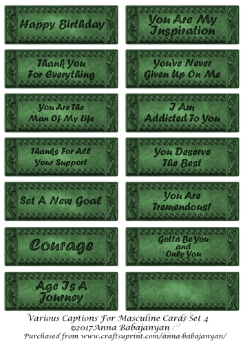 Various Captions For Masculine Cards Set 4