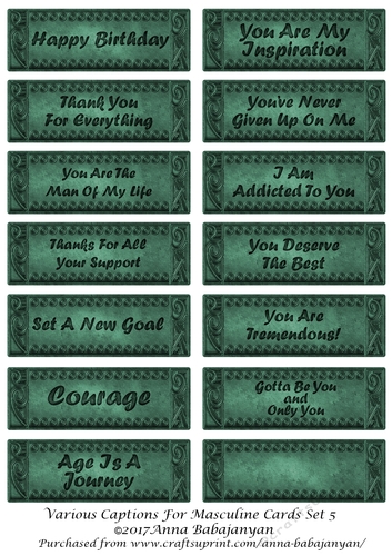 Various Captions For Masculine Cards Set 5