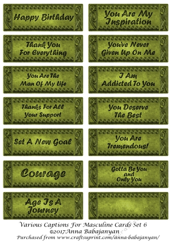 Various Captions For Masculine Cards Set 6