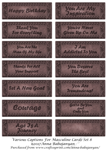 Various Captions For Masculine Cards Set 8