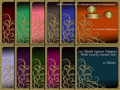 7x7 Blank Square Toppers With Swirly Corner Kit