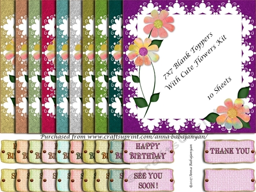7x7 Blank Toppers With Cute Flowers Kit