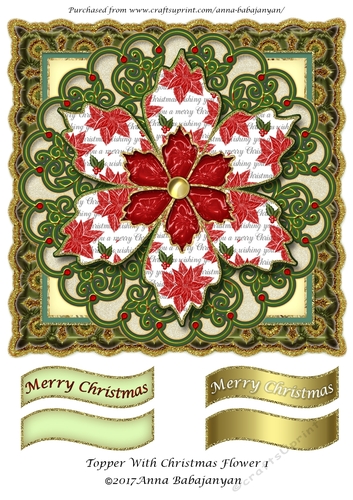 Topper With Christmas Flower 1