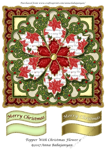 Topper With Christmas Flower 2
