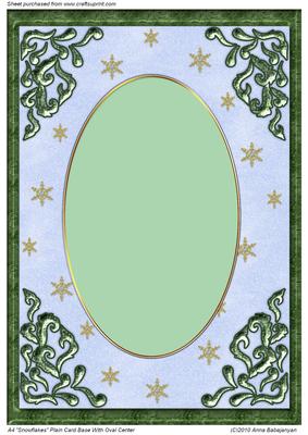 A4 "snowflakes" Plain Card Base with Oval Center