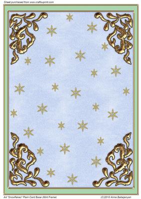 A4 "snowflakes" Plain Card Base (mint Frame)
