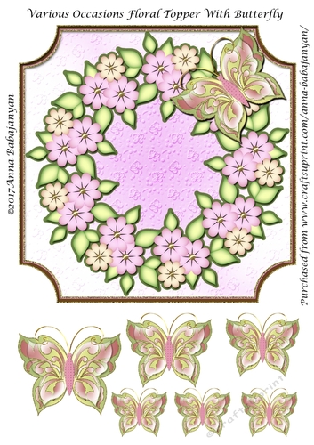 Various Occasions Floral Topper With Butterfly