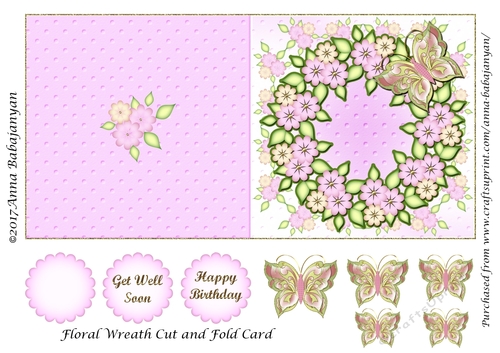 Floral Wreath Cut and Fold Card