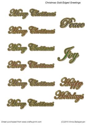 Christmas Gold Edged Greetings